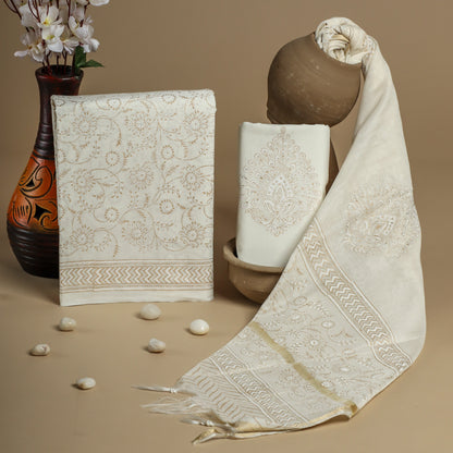 Cotton Suit with Chanderi Dupatta