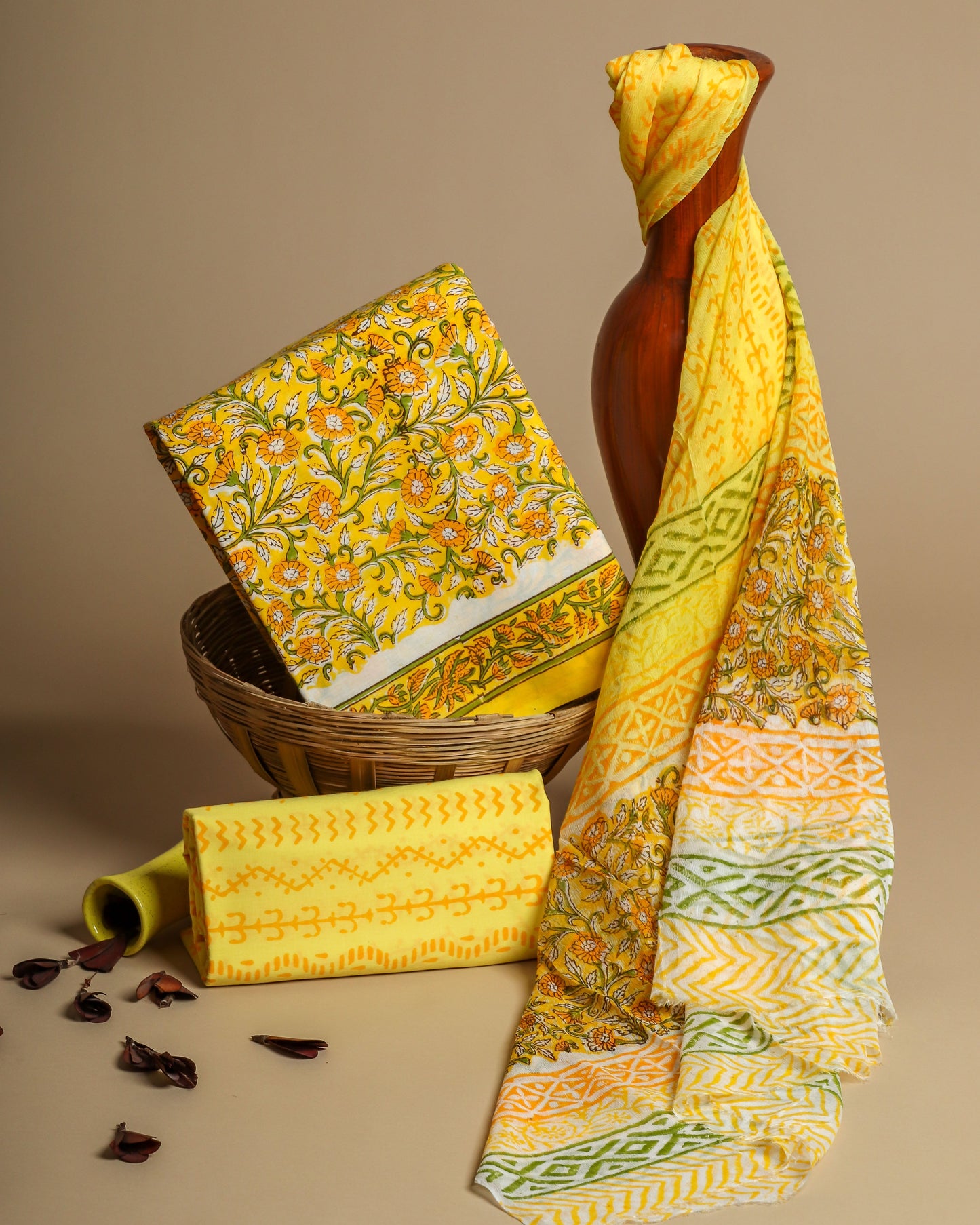Cotton Suit with Chiffon Dupatta