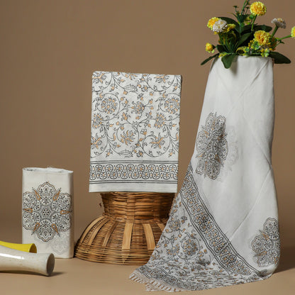 Cotton Suit with Chiffon Dupatta