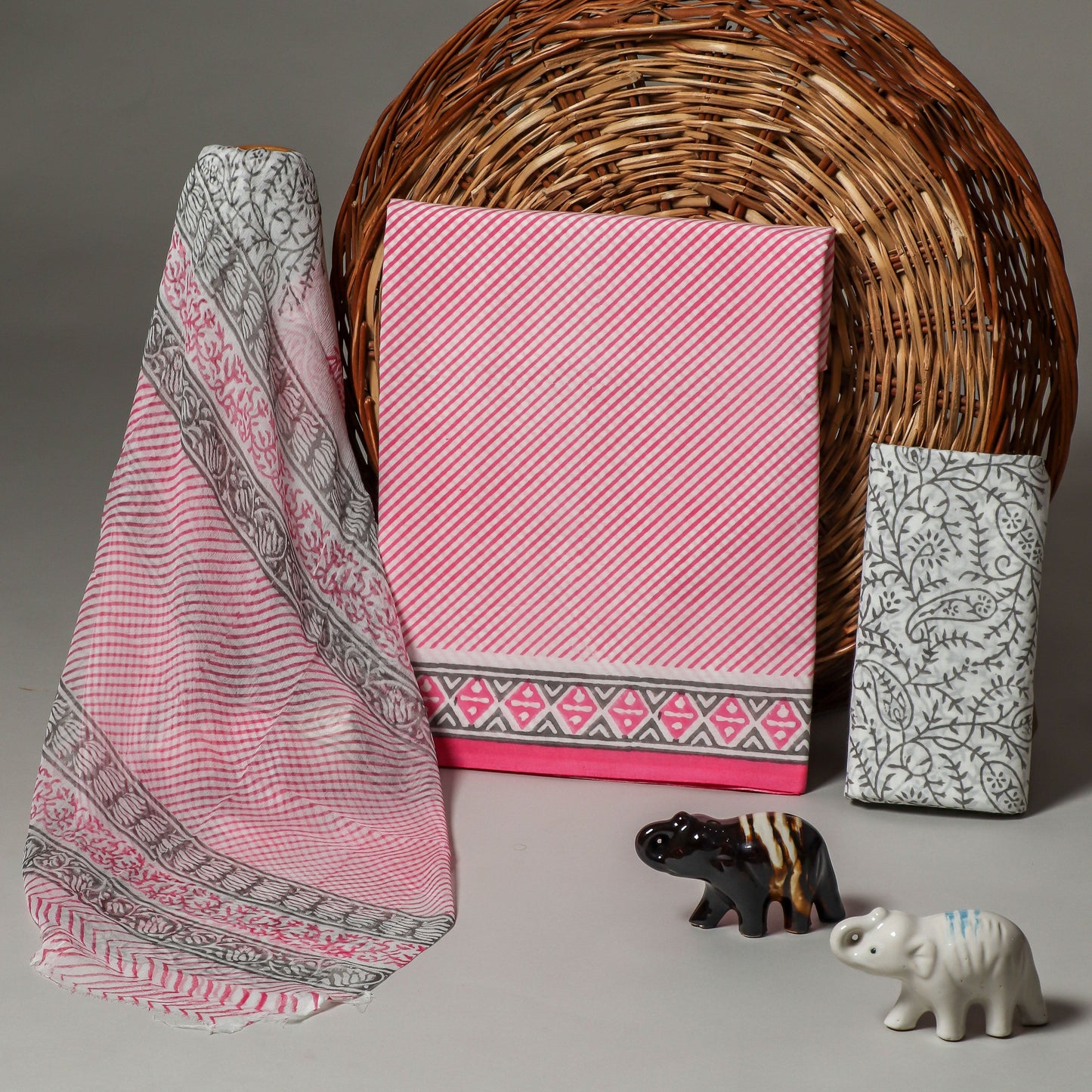 Cotton Suit with Chiffon Dupatta