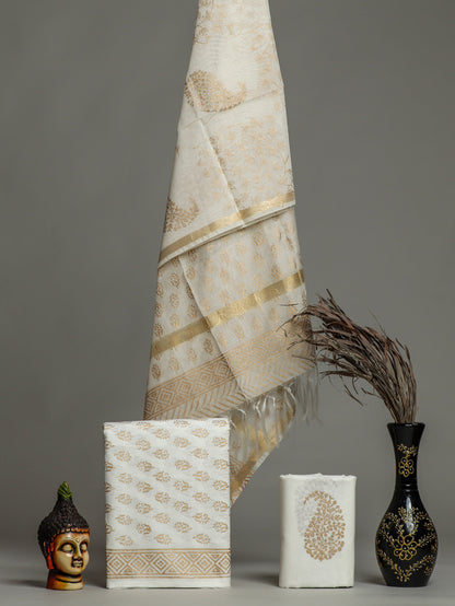 Cotton Suit with Chanderi Dupatta