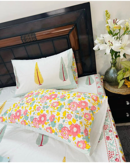 Mughal Garden cotton bedsheet set - Heritagewear
