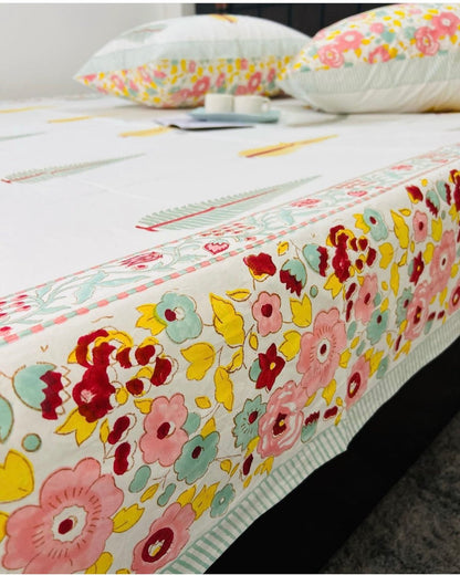 Mughal Garden cotton bedsheet set - Heritagewear