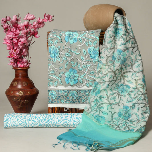 Cotton Suit with Chanderi Dupatta