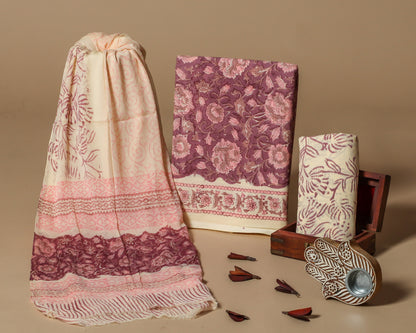 Cotton Suit with Chiffon Dupatta