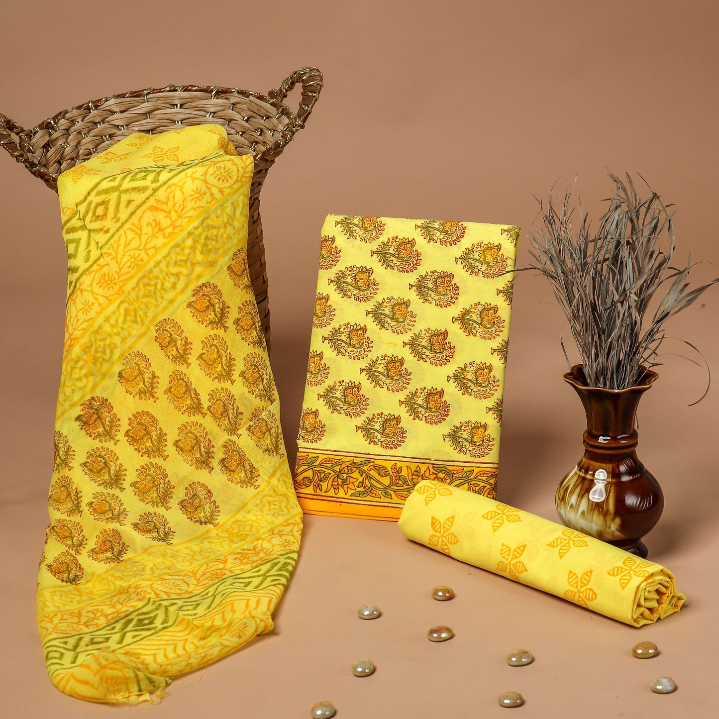Cotton Suit with Chiffon Dupatta