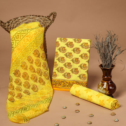 Cotton Suit with Chiffon Dupatta
