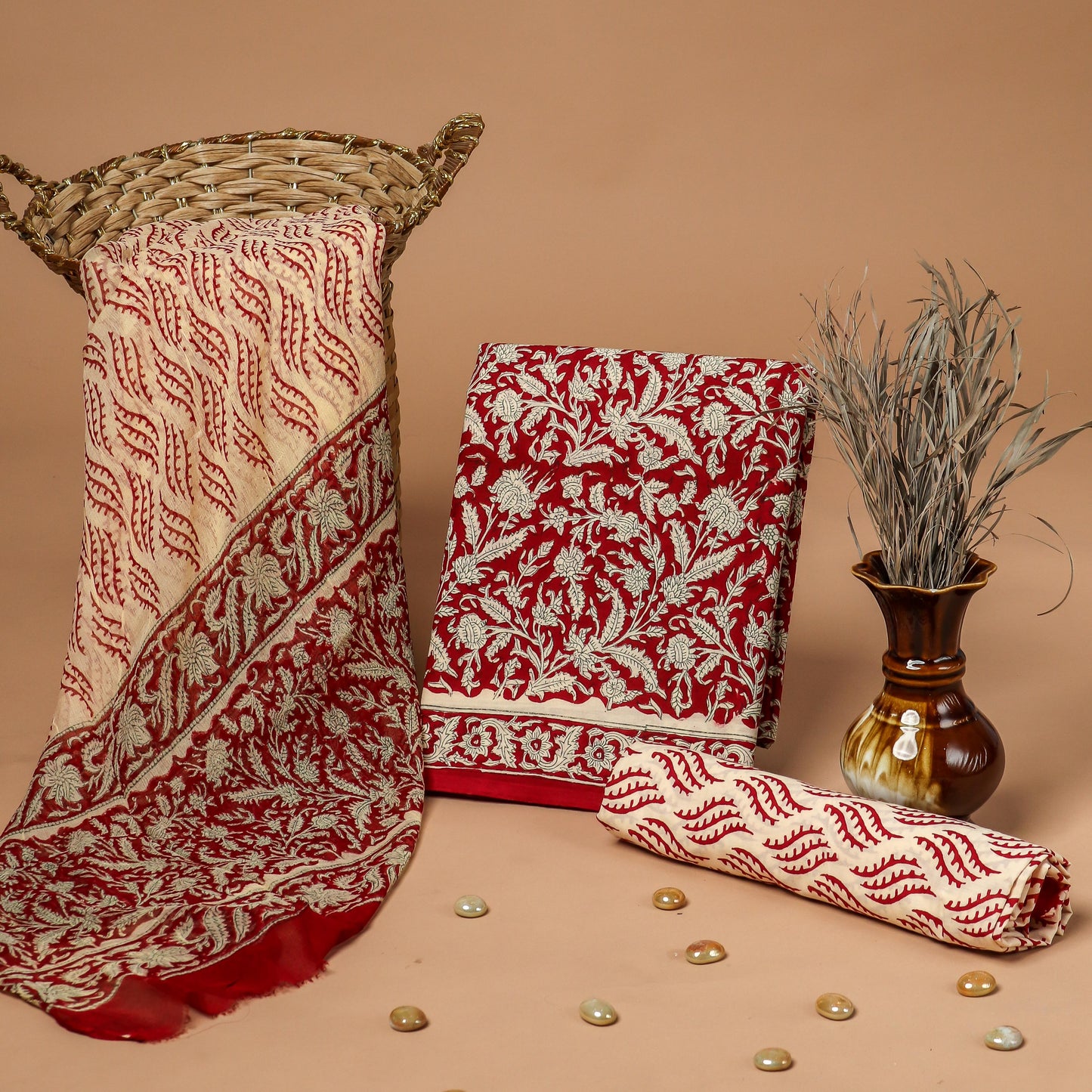 Cotton Suit with Chiffon Dupatta