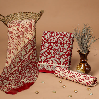 Cotton Suit with Chiffon Dupatta