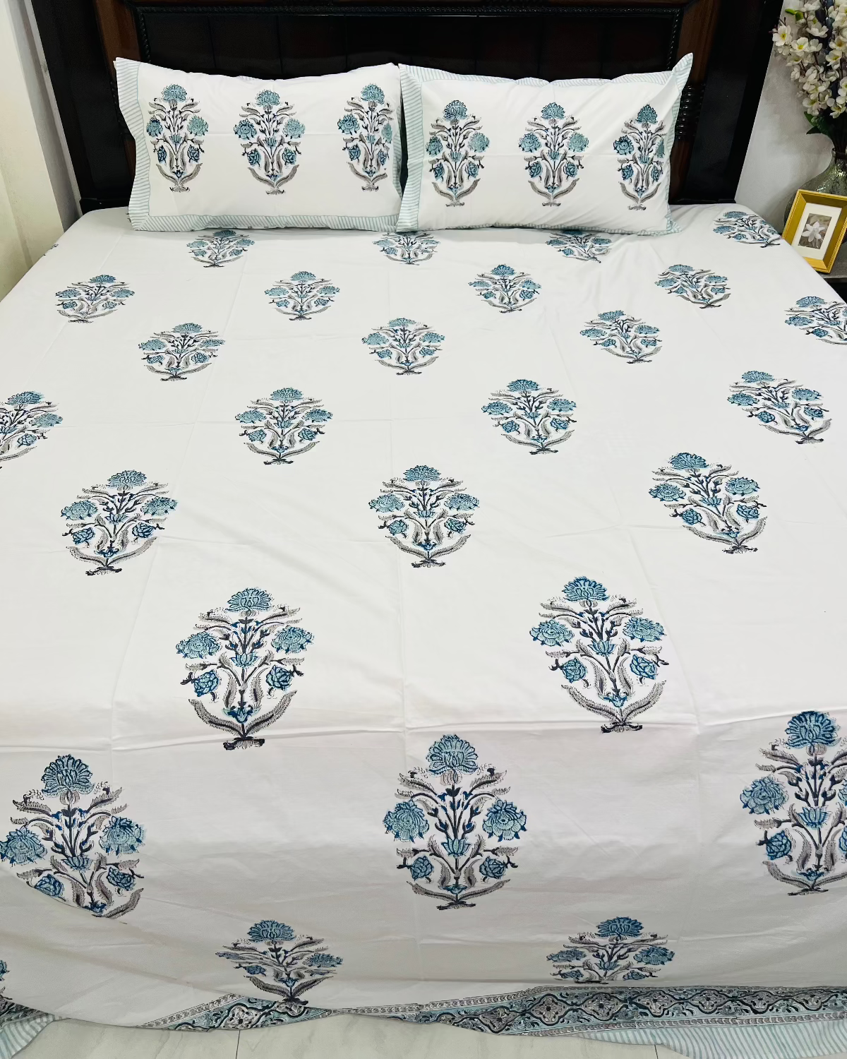 Kavya cotton bedsheet set - Heritagewear