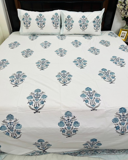 Kavya cotton bedsheet set - Heritagewear