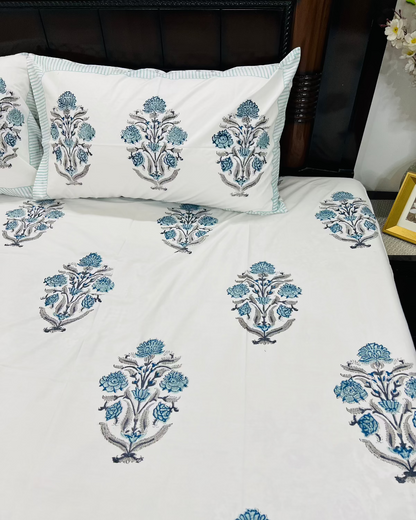 Kavya cotton bedsheet set - Heritagewear