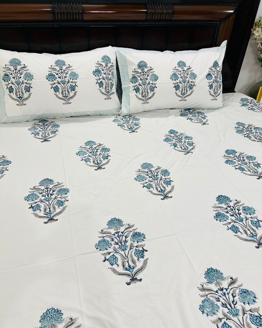 Kavya cotton bedsheet set - Heritagewear