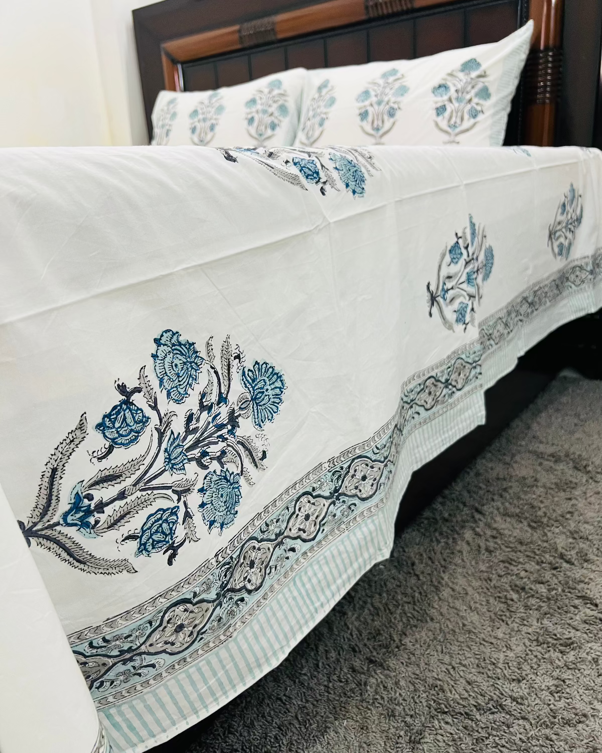 Kavya cotton bedsheet set - Heritagewear