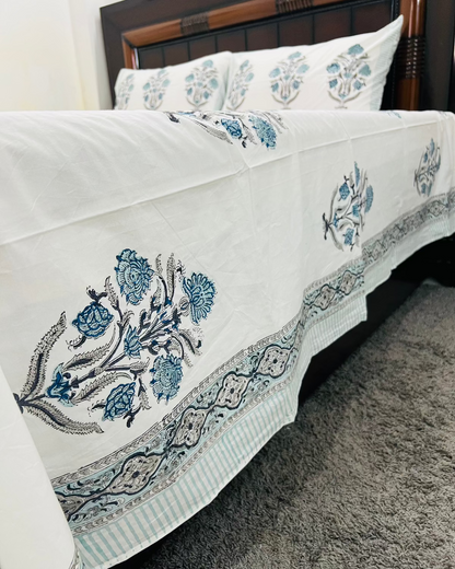 Kavya cotton bedsheet set - Heritagewear