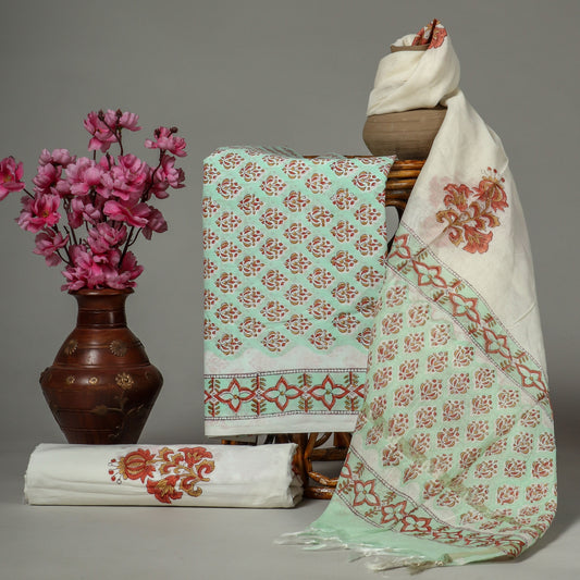 Cotton Suit with Chanderi Dupatta