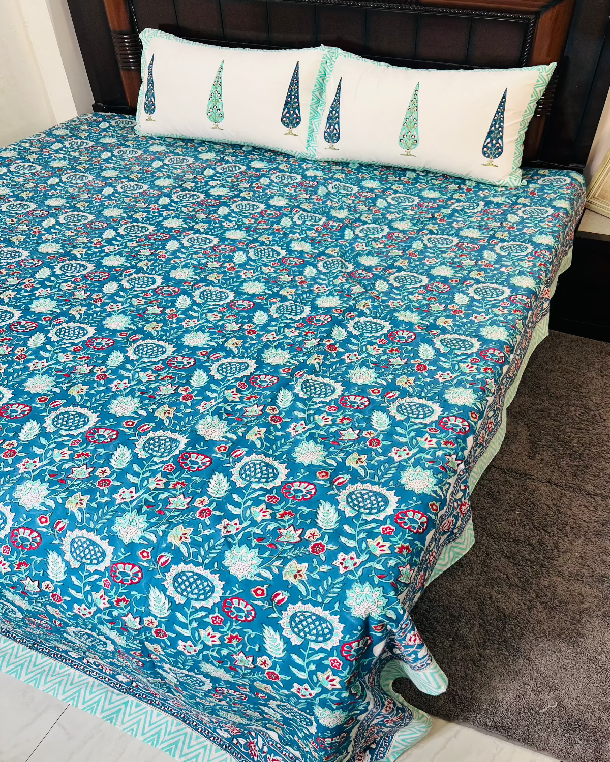 Rajwada Elegance cotton bedsheet set - Heritagewear