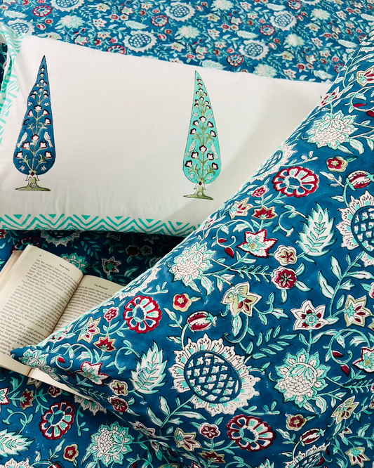 Rajwada Elegance cotton bedsheet set - Heritagewear