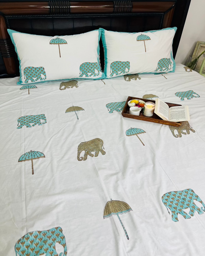 Heritage Block cotton bedsheet set - Heritagewear