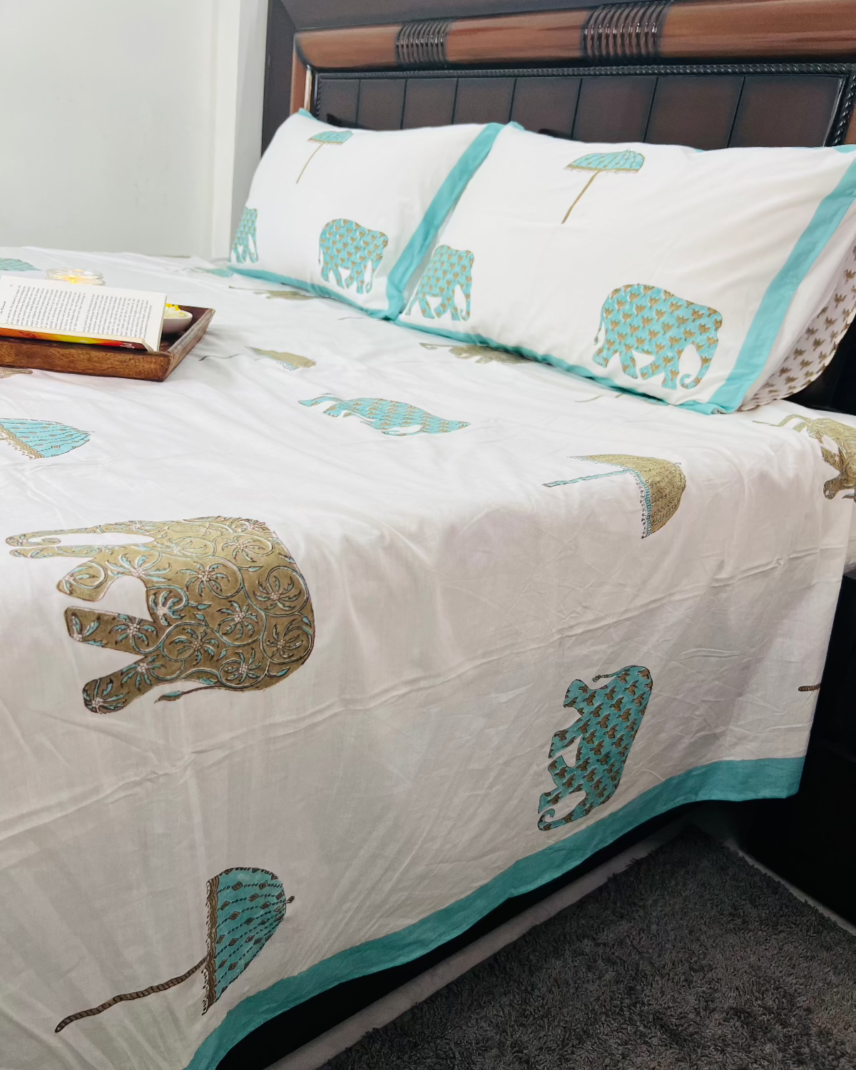 Heritage Block cotton bedsheet set - Heritagewear