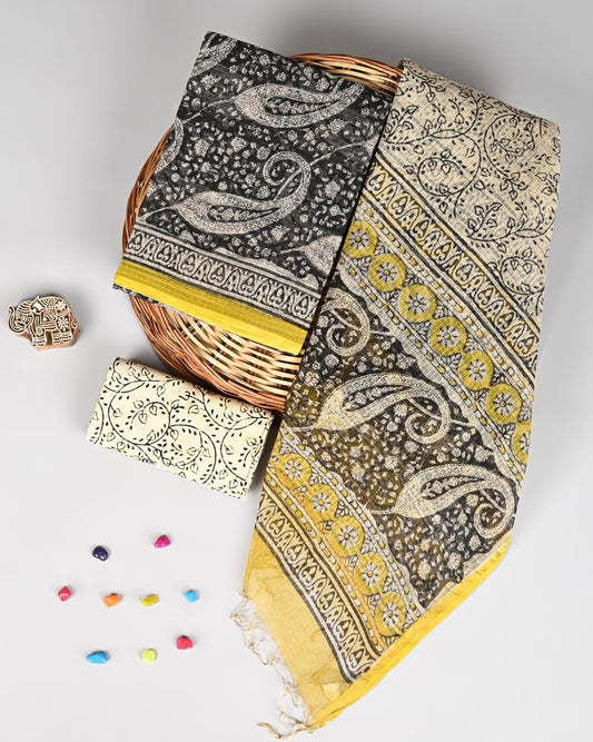 Bagru Hand Block Printed  Kota doriya dress materials