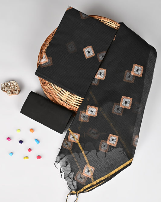 Bagru Hand Block Printed  Kota doriya dress materials