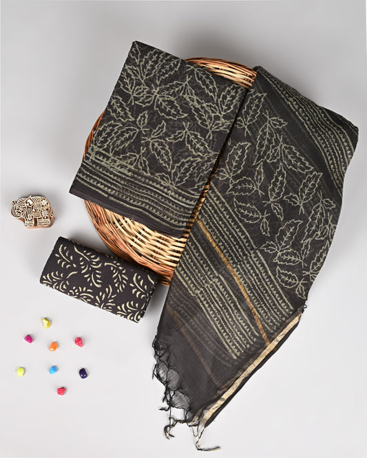 Bagru Hand Block Printed  Kota doriya dress materials