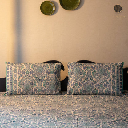 Bluebell Palace Print Pure Cotton Super King Bedsheet by Heritagewear