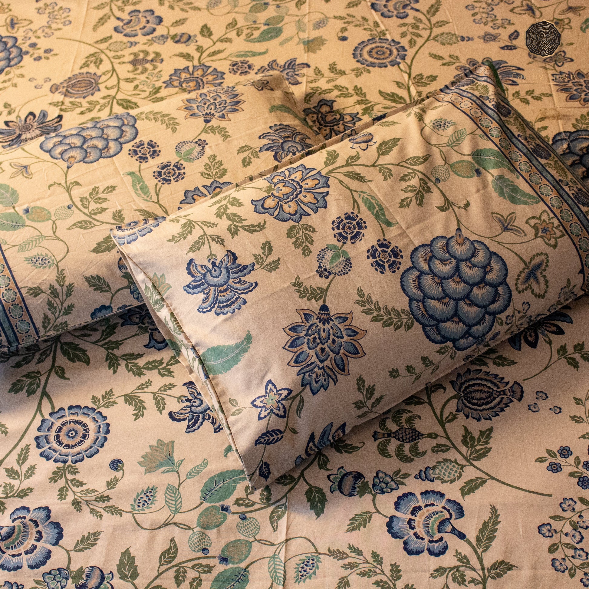 Barmer Blossom Pure Cotton Super King Bedsheet by Heritagewear