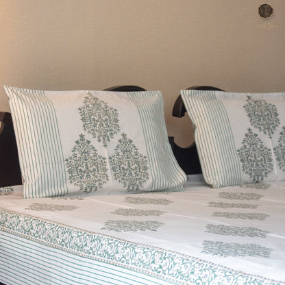 Zen Block Hand Block Printed Cotton King Size Bedsheet Set