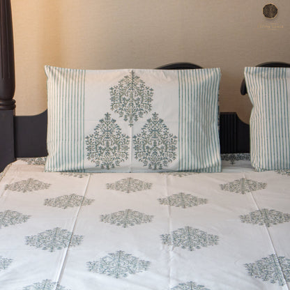 Zen Block Hand Block Printed Cotton King Size Bedsheet Set