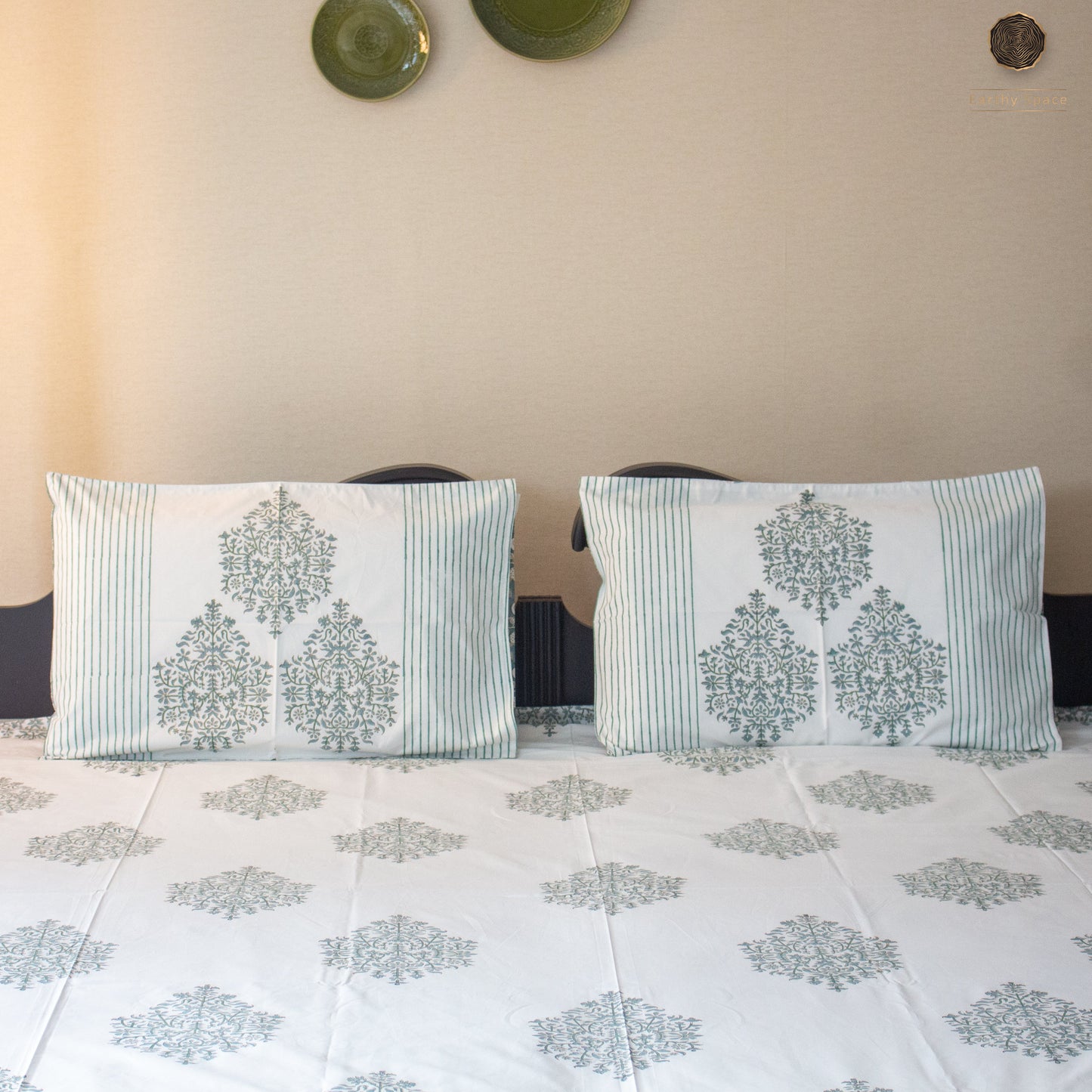 Zen Block Hand Block Printed Cotton King Size Bedsheet Set