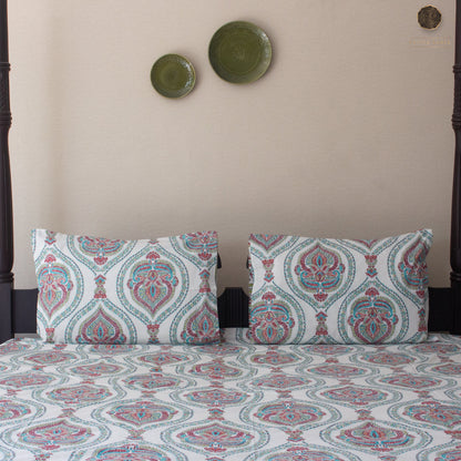 Green Marwar Pure Cotton King Size Bedsheet Set