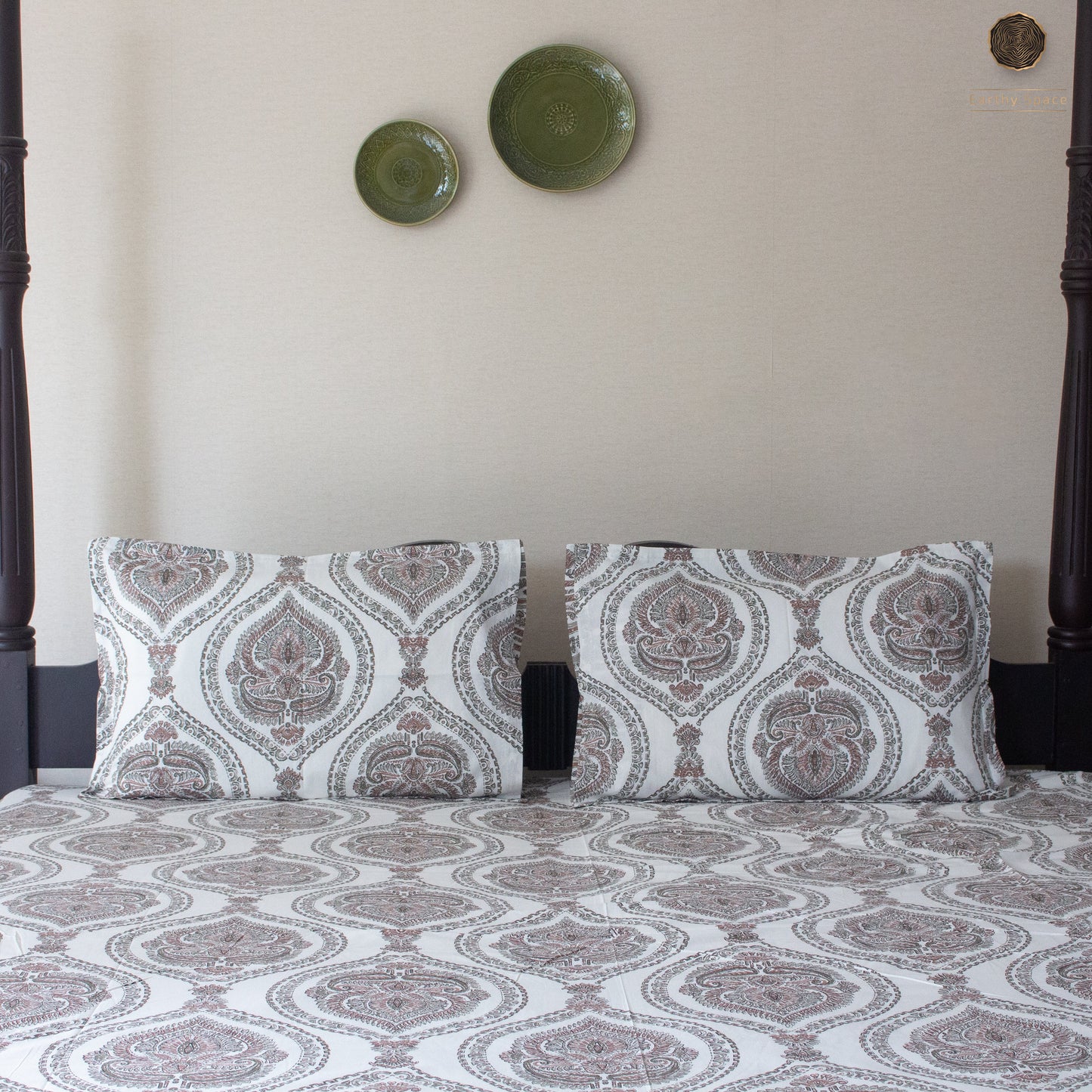Brown Marwar Bedsheet 108 By 108 Pure Cotton Super King Bedsheet by Heritagewear