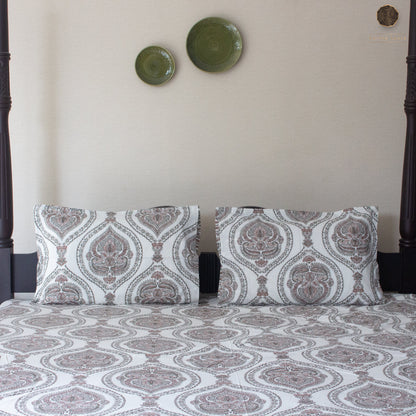 Brown Marwar Bedsheet 108 By 108 Pure Cotton Super King Bedsheet by Heritagewear
