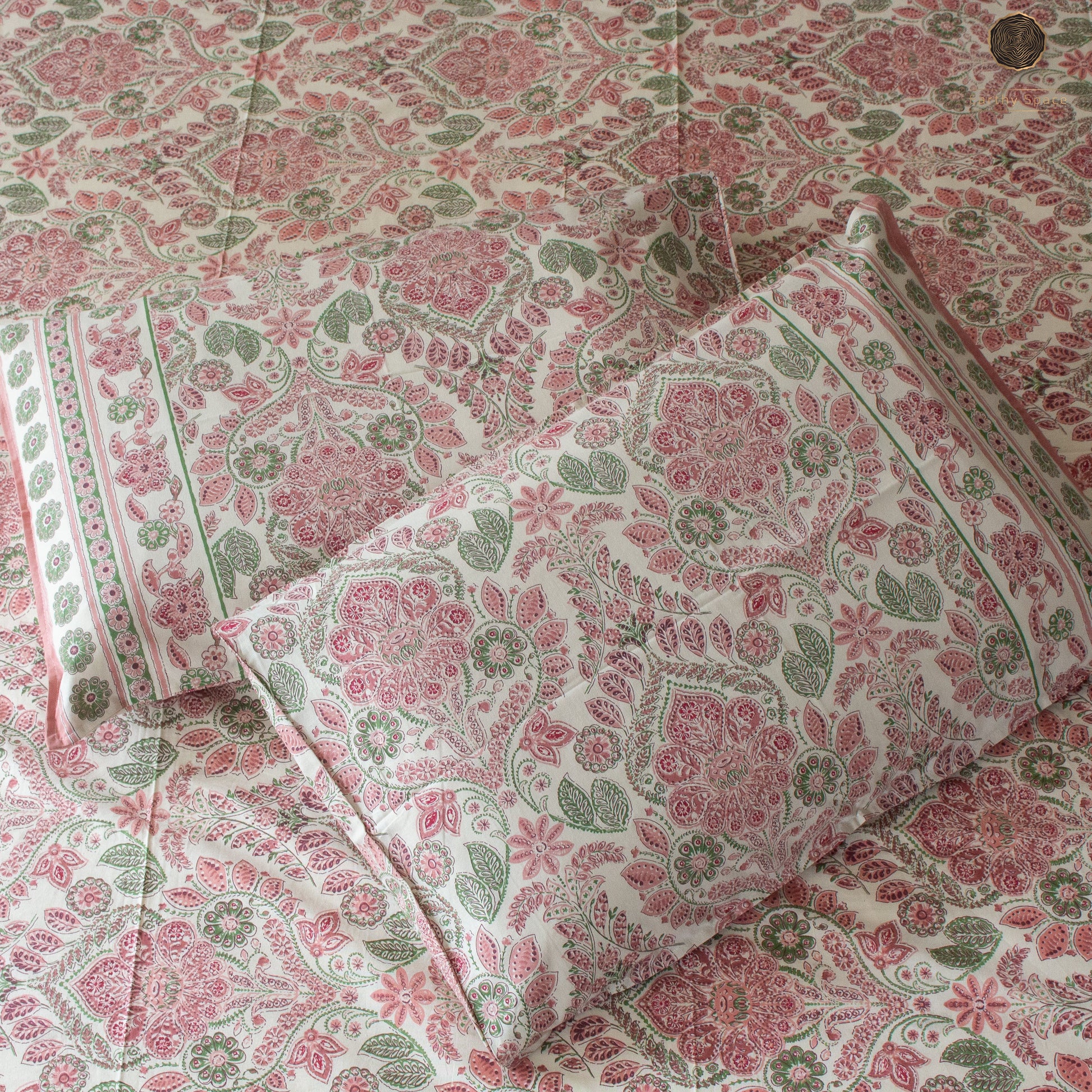 Pink Amber Pure Cotton Super King Bedsheet by Heritagewear