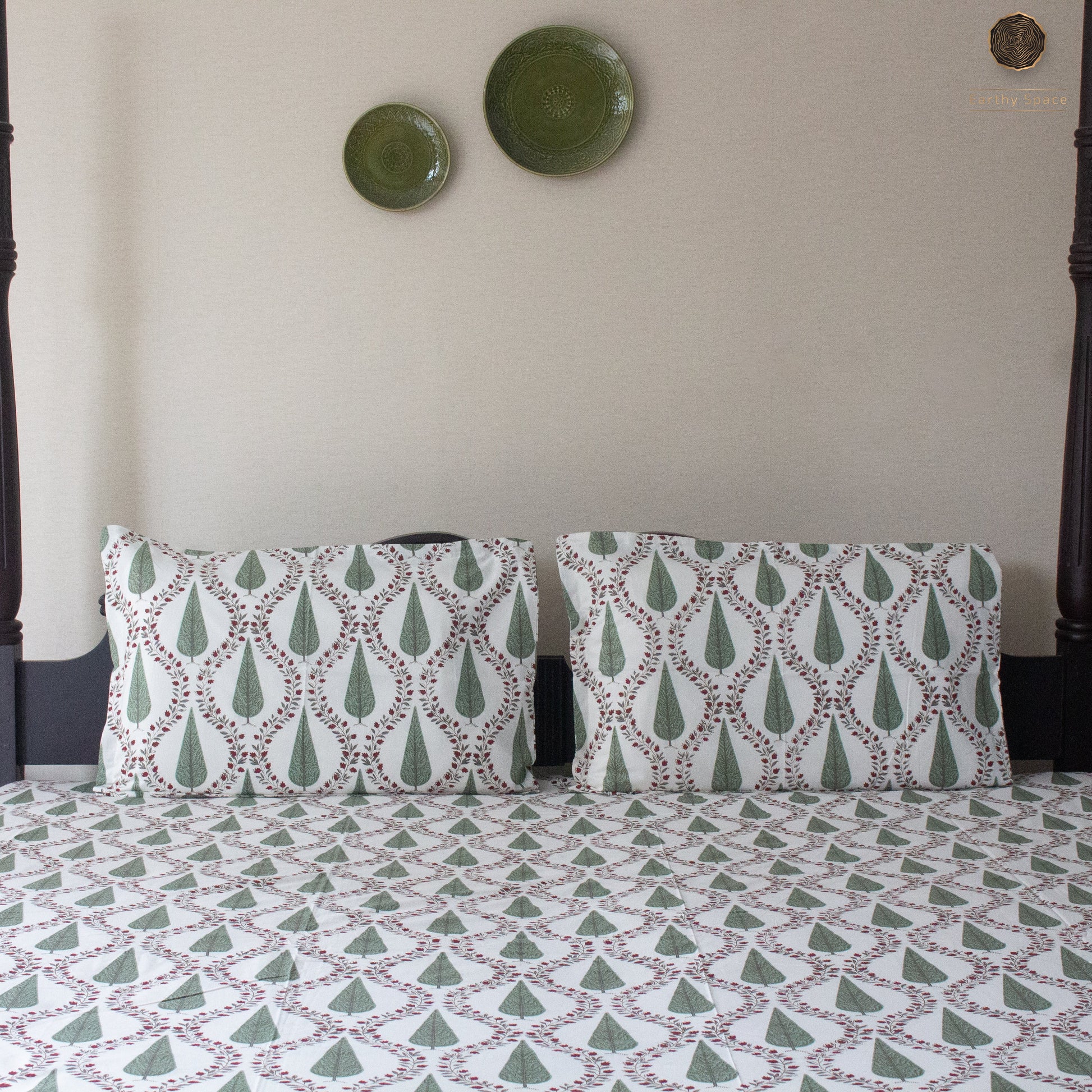 Green Cyprus Pure Cotton Super King Bedsheet by Heritagewear