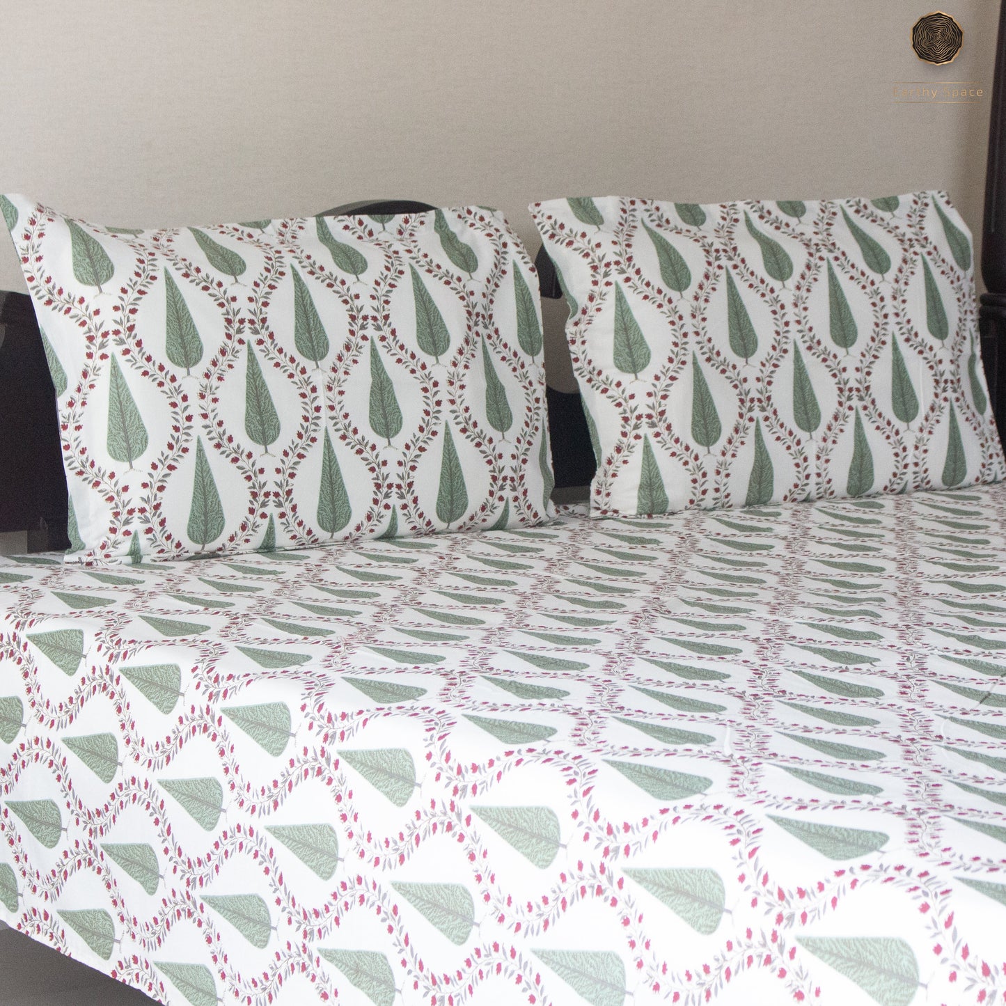 Green Cyprus Pure Cotton Super King Bedsheet by Heritagewear