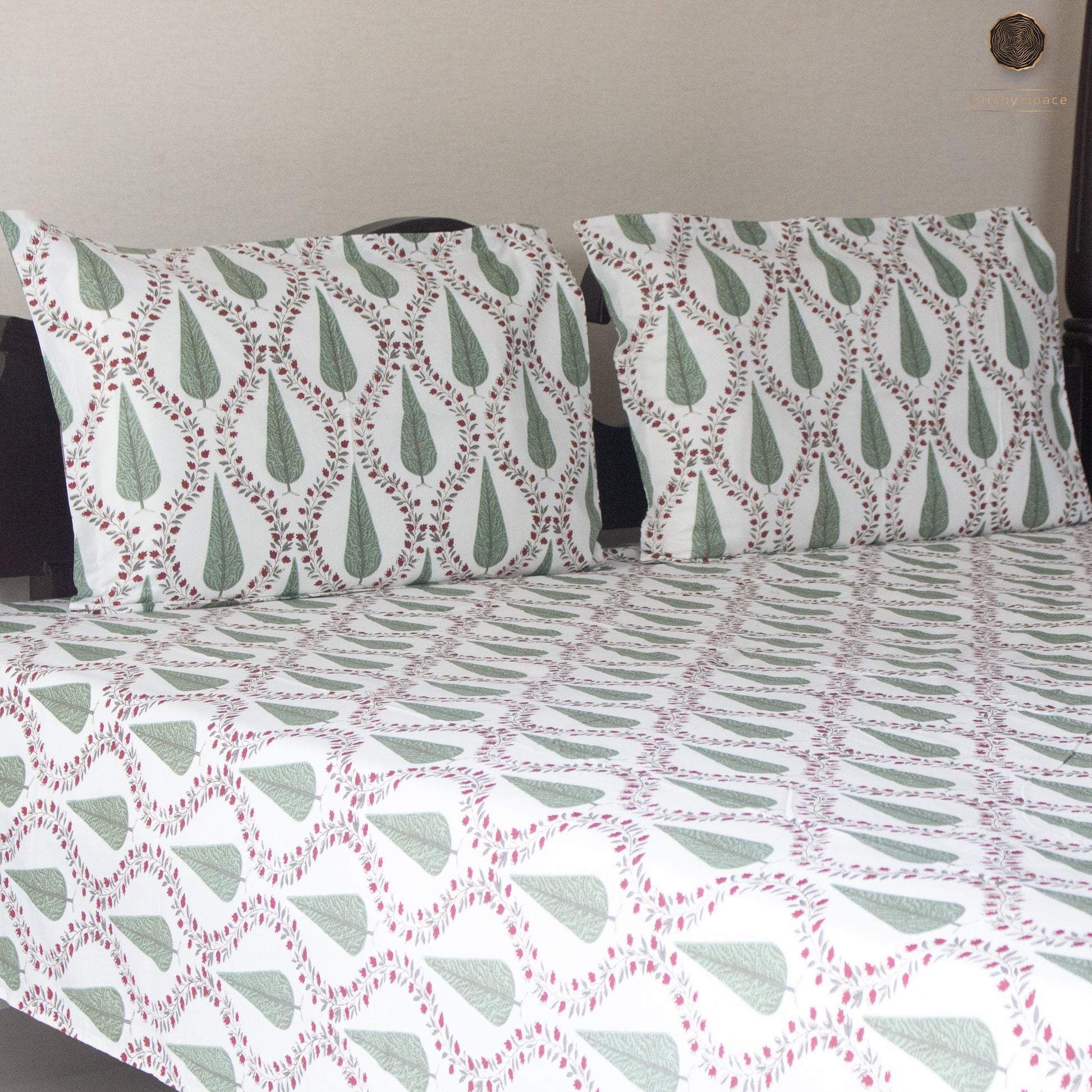 Green Cyprus Pure Cotton Super King Bedsheet by Heritagewear
