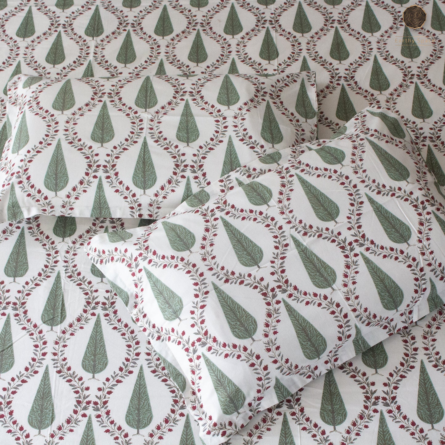 Green Cyprus Pure Cotton Super King Bedsheet by Heritagewear