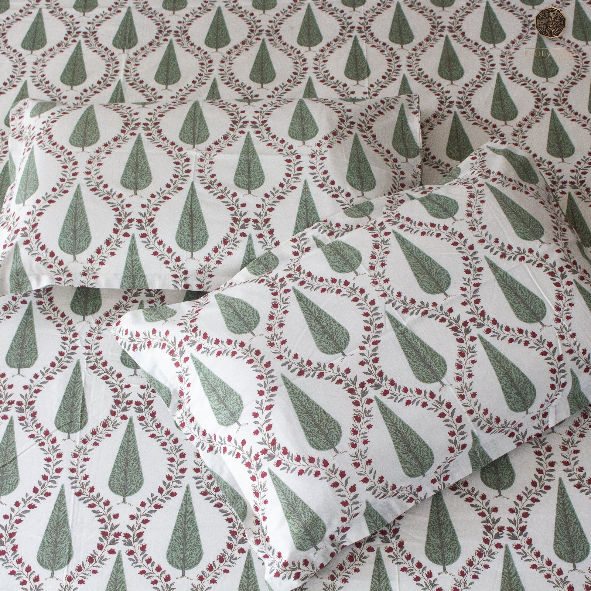 Green Cyprus Pure Cotton Super King Bedsheet by Heritagewear