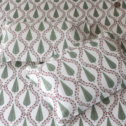 Green Cyprus Pure Cotton Super King Bedsheet by Heritagewear