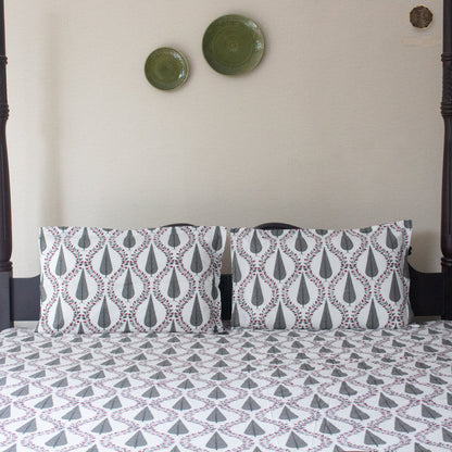 Grey Cyprus Pure Cotton Super King Bedsheet by Heritagewear