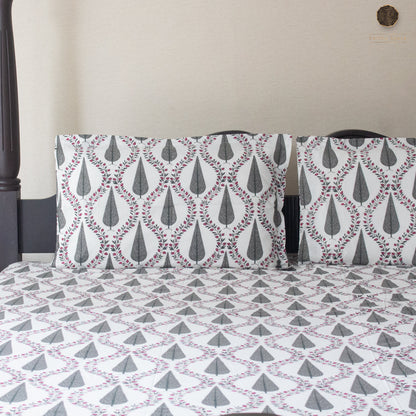 Grey Cyprus pure cotton Super King bedsheet set by Heritagewear