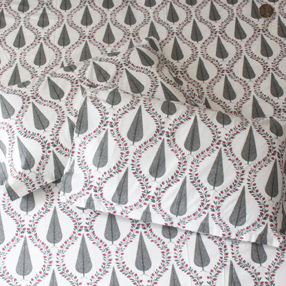 Grey Cyprus Pure Cotton Super King Bedsheet by Heritagewear