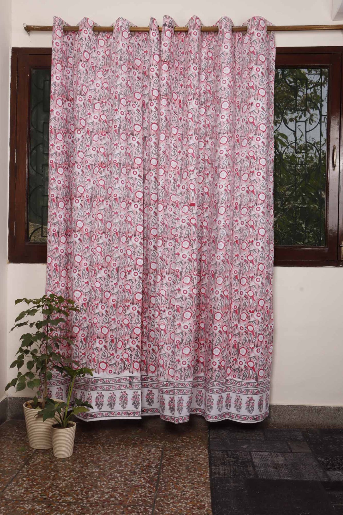 Mallika hand block printed curtains - Heritagewear
