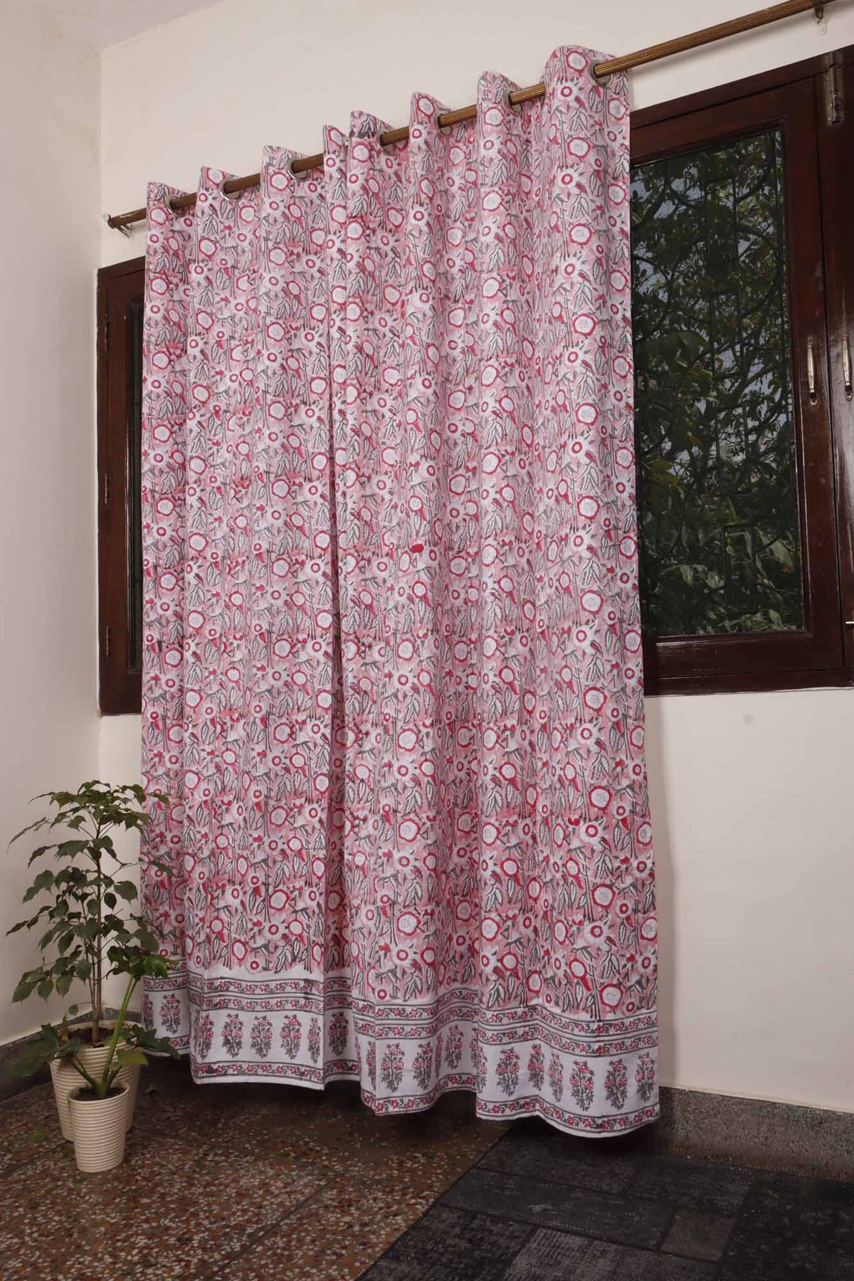 Mallika hand block printed curtains - Heritagewear
