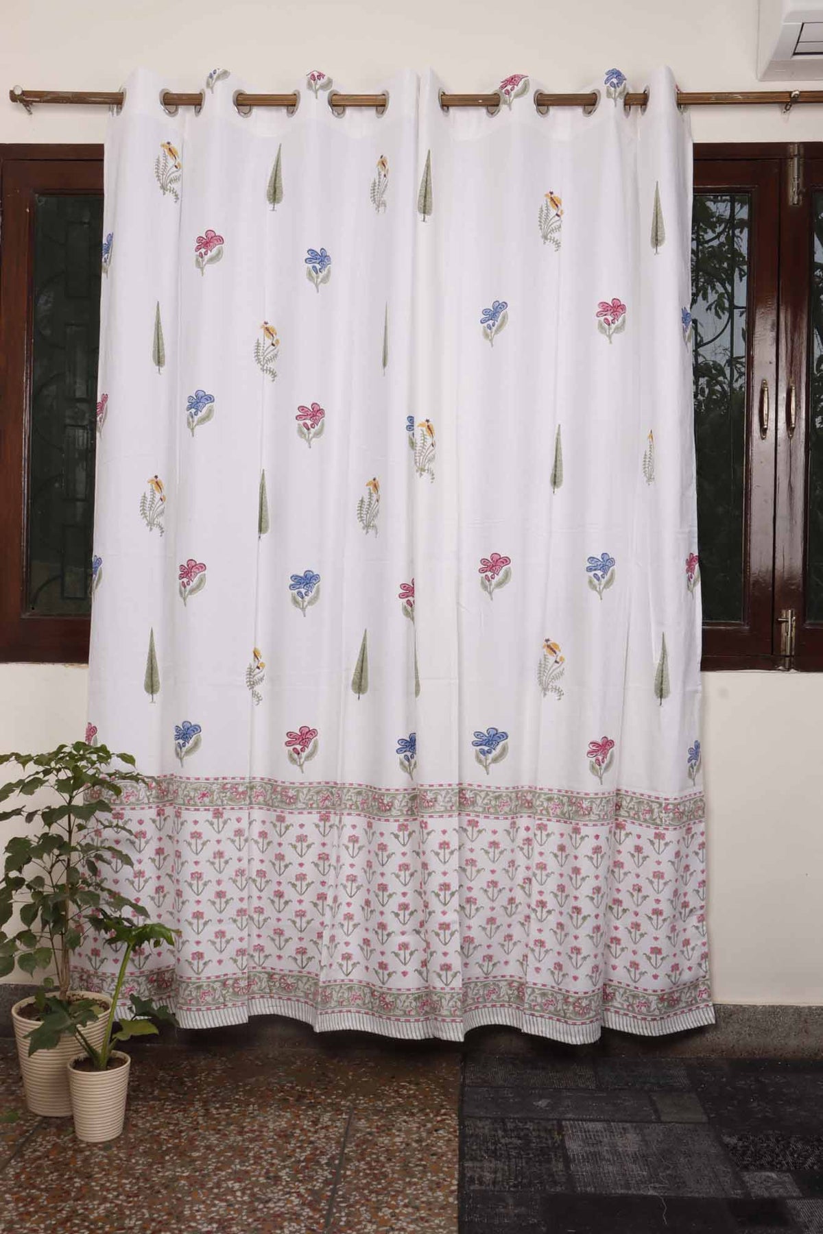 Mughal Garden hand block printed curtains - Heritagewear