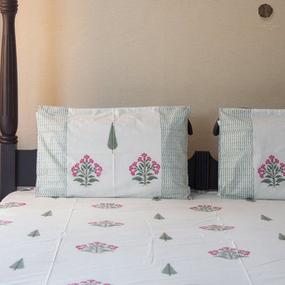 Garden Bloom Pure Cotton King Size Bedsheet Set