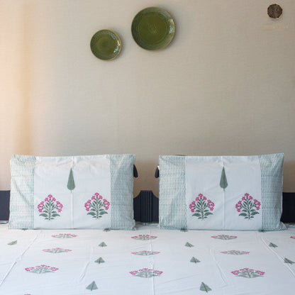 Garden Bloom Pure Cotton King Size Bedsheet Set